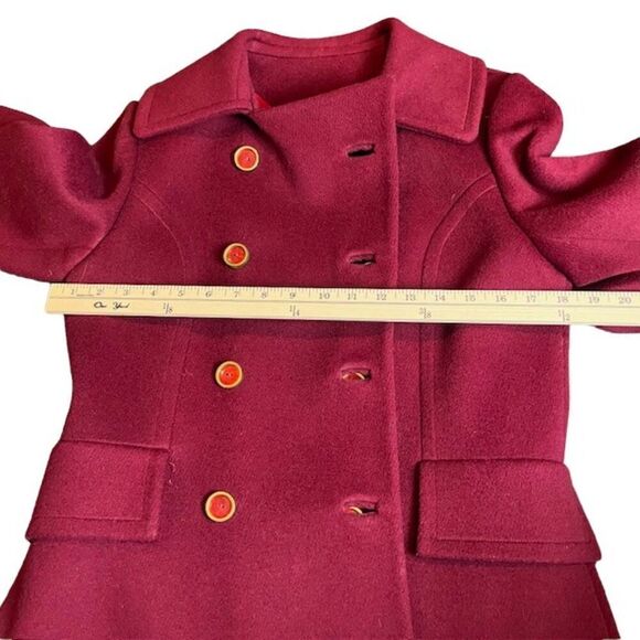 Vintage Winkelmans Wool Coat with Fur Trim Burgundy- Pristine condition! S/M - Picture 13 of 16